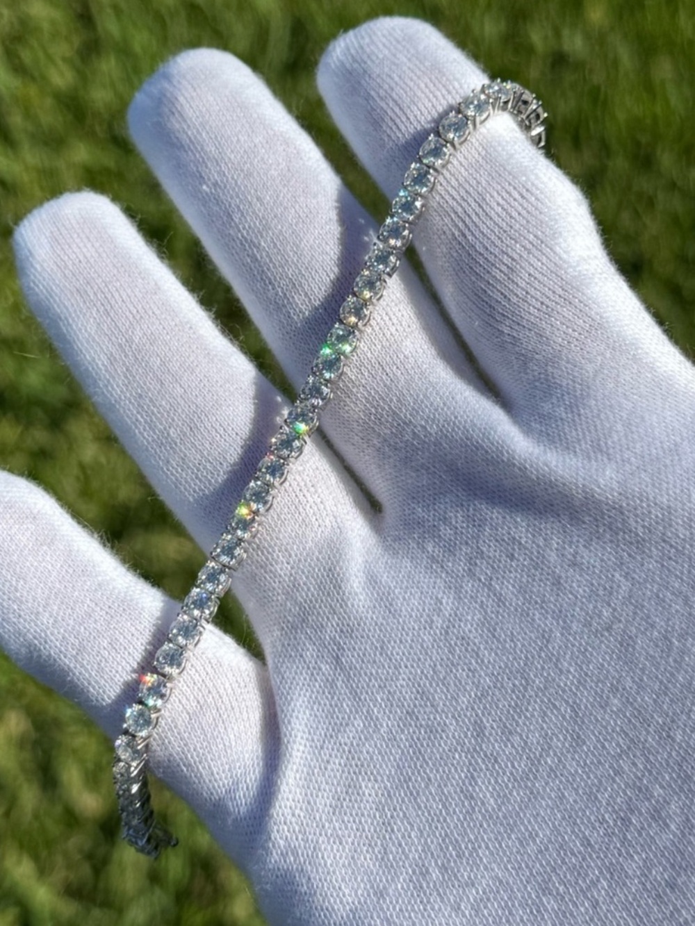 925 Silver, 11.7CTW Moissanite Tennis Bracelet